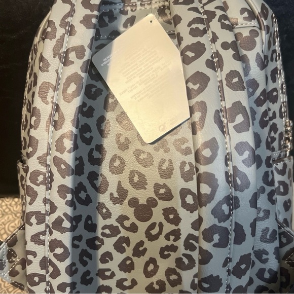 Disney Gray Leopard Print Backpack with Mickey Mouse - Picture 3 of 6